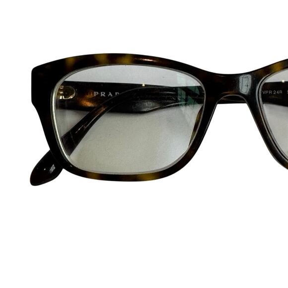 Prada Womens Tortoise Eyeglass Frame VPR 24R Brown Gold 52-16-140 Made in Italy - Picture 9 of 10